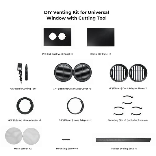 ZERO BREEZE Portable AC Window Venting Kit