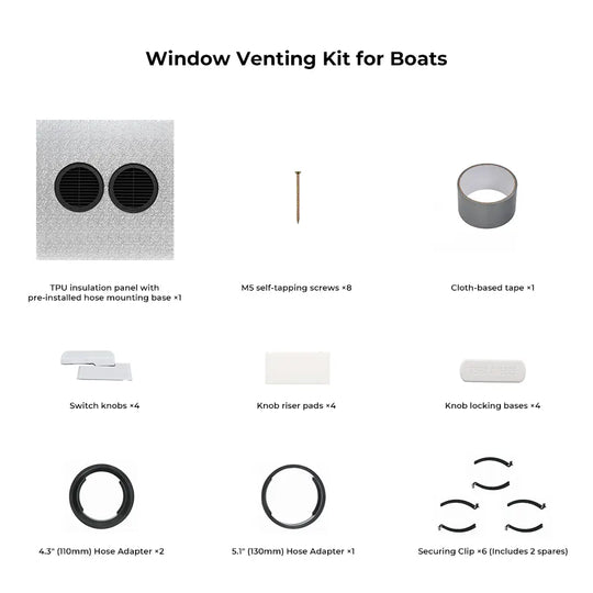 ZERO BREEZE Portable AC Window Venting Kit for Boats